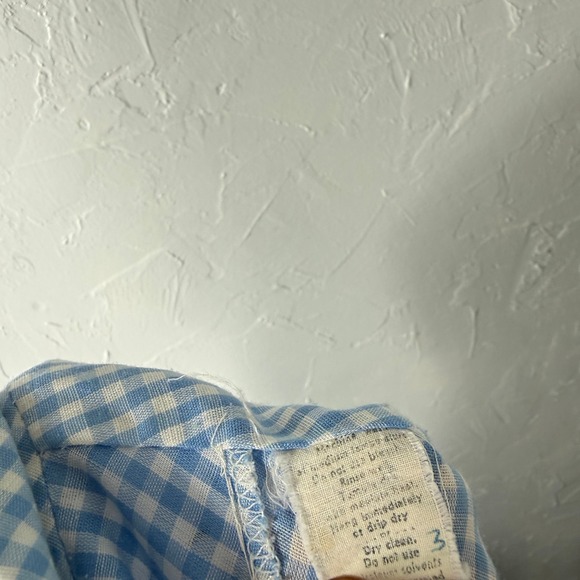 Vintage 70s 60s Dress Cotton Plaid Shirt Tie Waist Cotton Plaid Gingham L/S UU4 - Picture 8 of 8